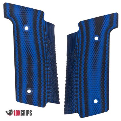 Strenky LOKGRIPS pro Walther PDP FS, SF Thin, Checkered, modro-cerné