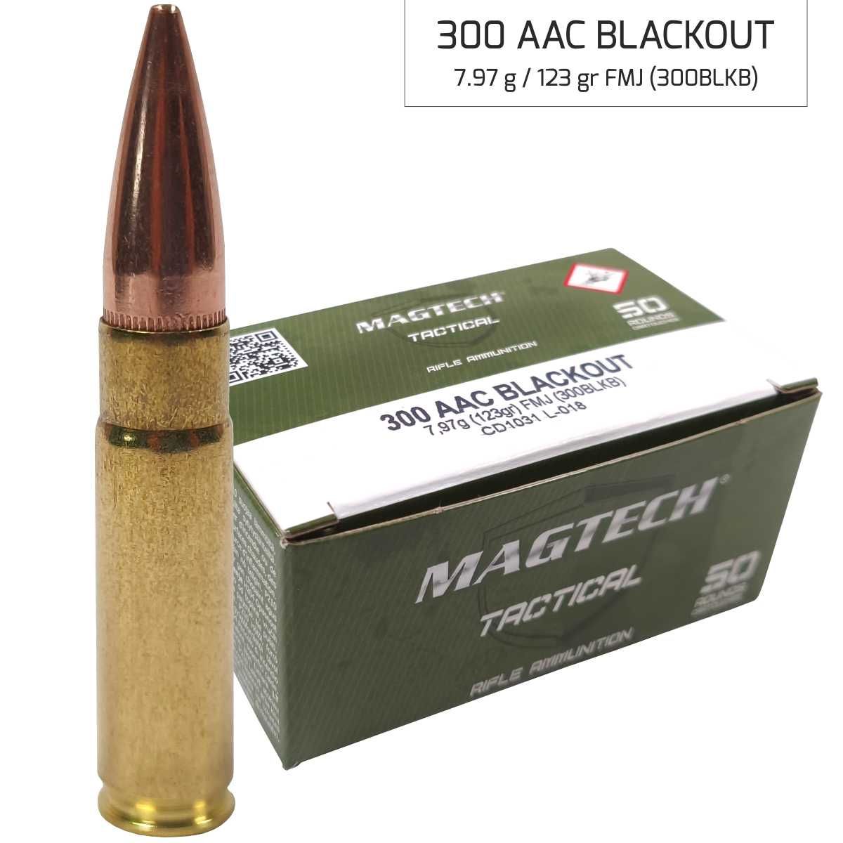 Náboje Magtech 300 AAC Blackout FMJ 7,97 g, 123 gr (300BLKB)