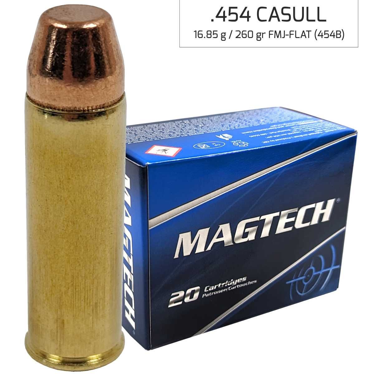 Náboje Magtech 454 Casull FMJ FLAT 16,85 g, 260 gr (454B)
