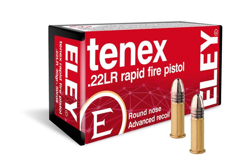 Náboj Eley .22 LR Tenex Rapid Fire Pistol, 40gr/2,56g, LRN
