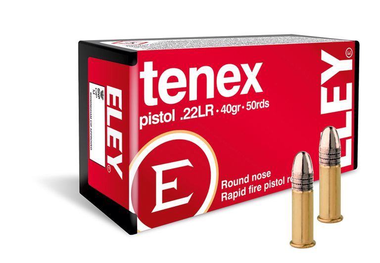 Náboj Eley .22 LR Tenex Pistol, 40gr/2,56g, LRN
