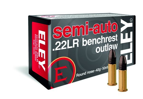 Náboj Eley .22 LR Semi-Auto Benchrest Outlaw, 42gr/2,7g, LRN