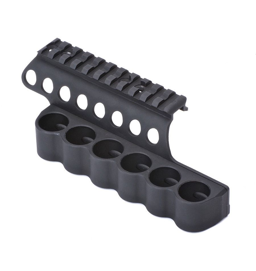 Držák na náboje s railem Mesa Tactical pro Mossberg 500/590A1, 6 nábojů