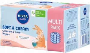 Nivea Baby Soft & Cream čistící a pečující vlhčené ubrousky 4 x 57 ks