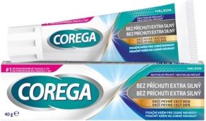 Corega bez příchuti extra silný fixační krém na zubní náhrady 40 g