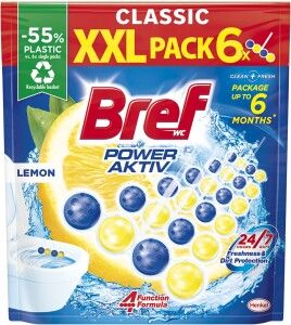 Bref WC kuličky Power Aktiv Lemon, 6x 50 g