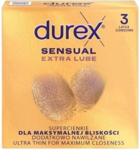 Durex Sensual Extra Lube kondomy, 3 ks