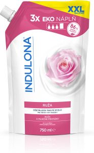 Indulona tekuté mýdlo Růže náhradní náplň, 750 ml