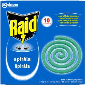 Raid insekticidní spirála proti komárům, 10 ks