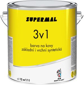 Supermal 3v1 S2177 0155 antracitová vrchní syntetická barva na kovy, 2,5 l