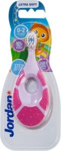 Jordan Step by Step dětský zubní kartáček měkký s kousátkem, ve věku 0-2 let, 1 ks