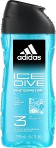 Adidas Ice Dive 3v1 sprchový gel na tělo, vlasy a pleť pro muže 250 ml