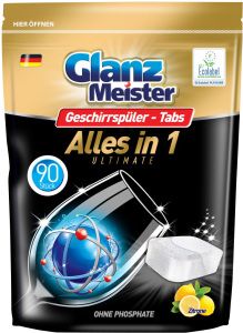 GlanzMeister tablety do myčky All in 1 – 90 ks