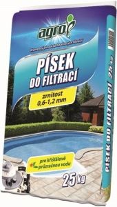 Agro křemenný písek pro pískové filtrace, 0,6 až 1,2 mm, 25 kg