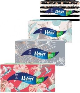 Velvet Pastels hygienické kapesníky 3vrstvé, box 120 kusů