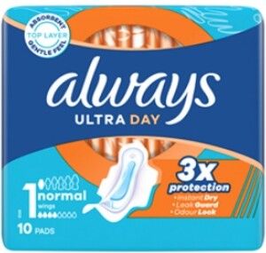 Always Ultra Day Normal hygienické vložky s křidélky 10 kusů