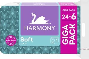Harmony Soft White 3vrstvý toaletní papír, 30 rolí, 15 m role