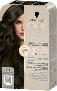 Schwarzkopf Creme Supreme barva na vlasy 5-1 chladná světle hnědá 60 ml