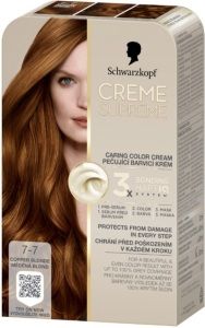 Schwarzkopf Creme Supreme barva na vlasy 7-7 měděná blond 60 ml
