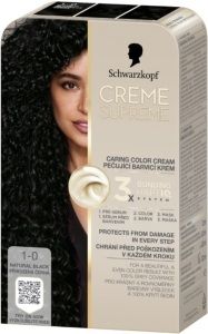 Schwarzkopf Creme Supreme barva na vlasy 1-0 přirozená černá 60 ml