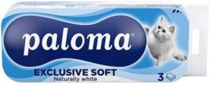 Paloma Exclusive Soft White 3vrstvý toaletní papír, 10 rolí, 12,98 m role