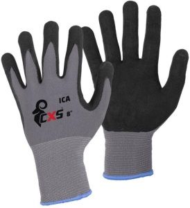 Ica pracovní rukavice, máčené v nitrilu šedo-černé, velikost 7, 1 pár