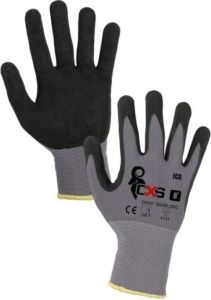 Ica pracovní rukavice, máčené v nitrilu šedo-černé, velikost 10, 1 pár