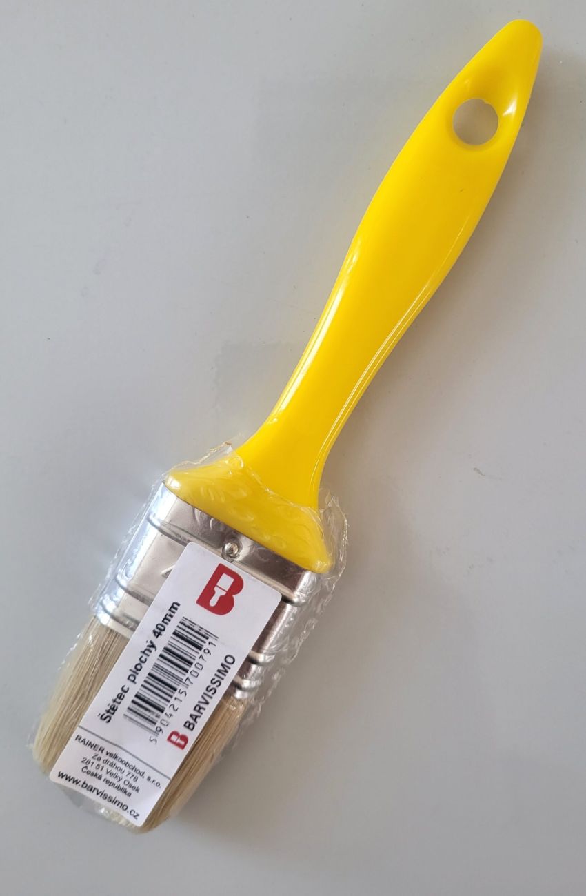 Štětec plochý UNI žlutý BARVISSIMO 40 mm                          