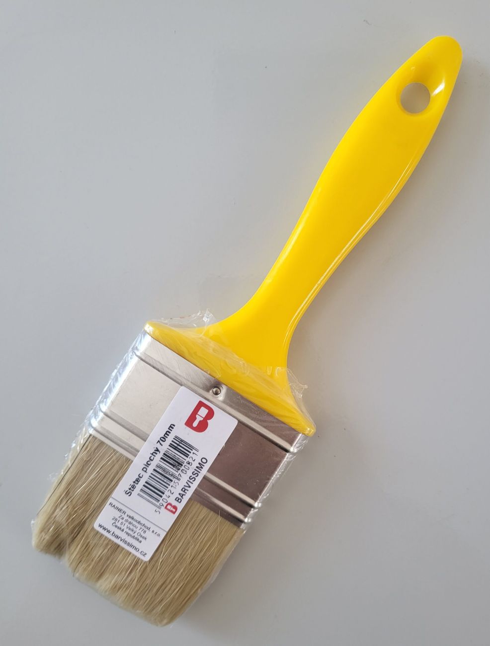 Štětec plochý UNI žlutý BARVISSIMO 70 mm                          