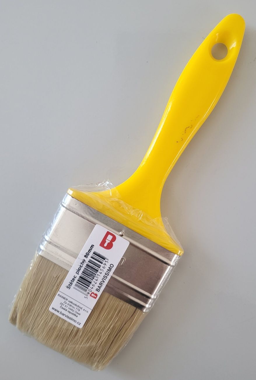 Štětec plochý UNI žlutý BARVISSIMO 80 mm                          