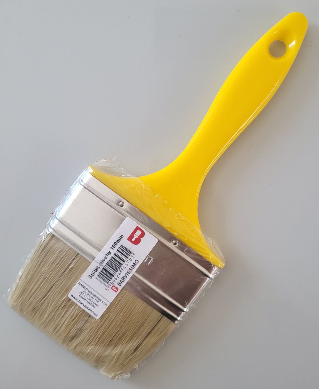 Štětec plochý UNI žlutý BARVISSIMO 100 mm                          