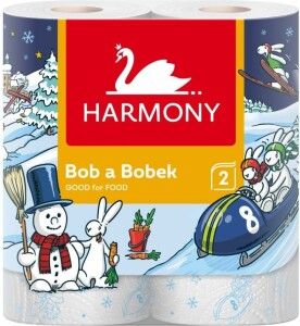Harmony Good For Food kuchyňské utěrky Bob & Bobek 2vrstvé, 90 útržků, 2 role