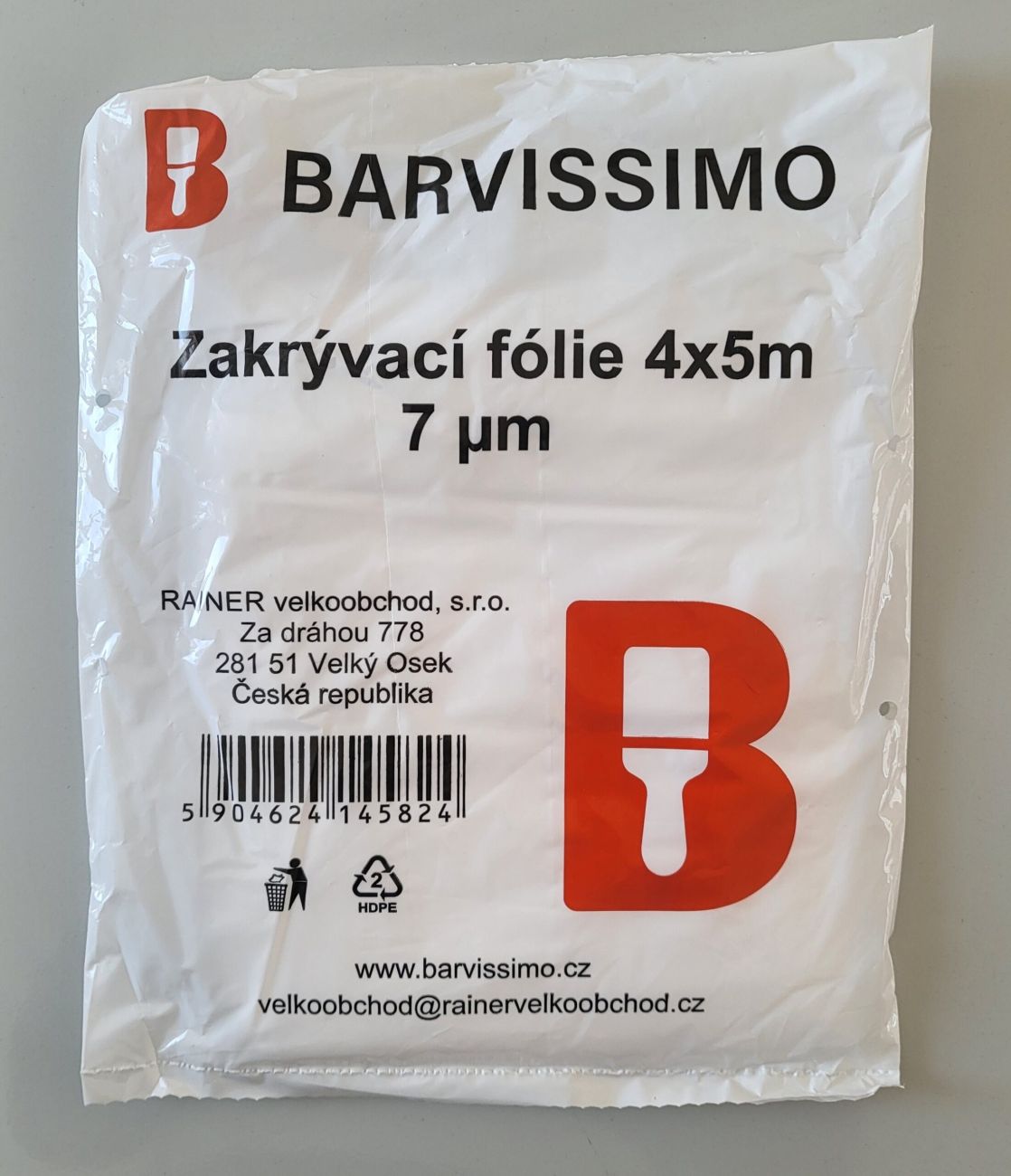 Zakrývací malířská folie BARVISSIMO 4x5m 7my                          