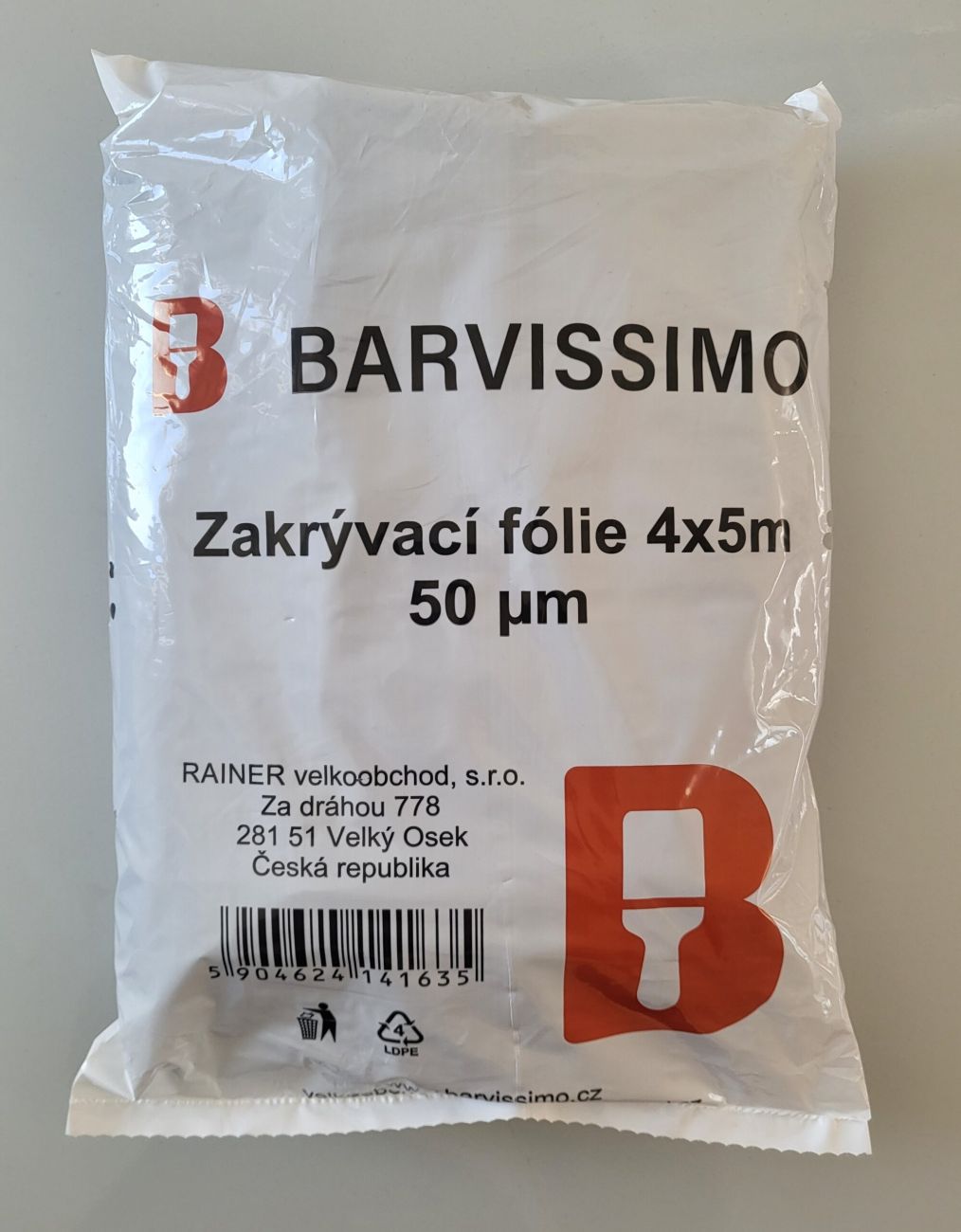 Zakrývací malířská folie BARVISSIMO 4x5m 50my                          