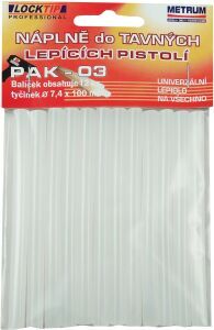 Náplně do tavné pistole, čiré, 12 ks