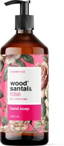 Wood Santal & Rose tekuté mýdlo na ruce 1 l, dávkovač