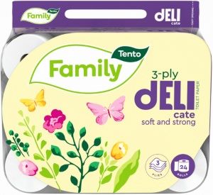 Tento Family Delicate toaletní papír 117 útržků 3 vrstvý 24 kusů
