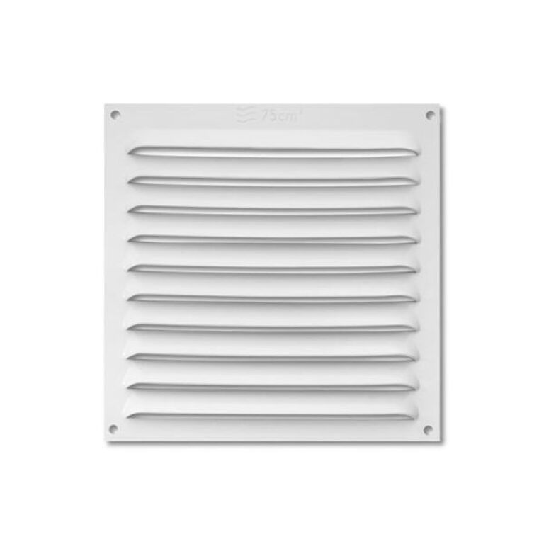 Větrací mřížka hliník. 150x150mm/Bílá lakovaná samolepící - výprodej                          