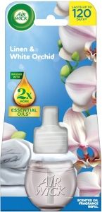 Air Wick Essential Oils prádlo a bílá orchidej náplň do elektrické osvěžovače 19 ml