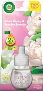 Air Wick Essential Oils White Peony & Jasmine Blossom - Pivoňka a jasmínový květ elektrický osvěžovač náhradní náplň 19 ml