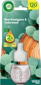 Air Wick Essential Oils Blue Eucalyptus & Cedarwood - Eukapyltus a cedrové dřevo elektrický osvěžovač vzduchu náhradní náplň 19 ml