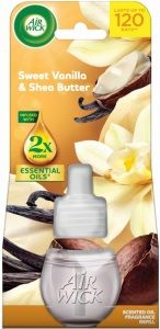 Air Wick Essential Oils Vanilla & Shea Butter - Vanilka a bambucké máslo, elektrický osvěžovač náhradní náplň 19 ml
