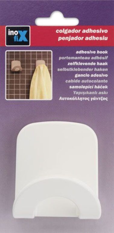 Háček PH široký samolepící/šroub-bílý - výprodej                          