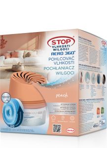 Obrázek 1. produktu POHLCOVAČ VLHKOSTI CERESIT AERO 360° přístroj BROSKVOVÝ+tableta 1x450G