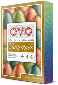 OVO gelové barvy na vajíčka efekt zlatý třpyt, 5 barev + rukavice, 5 × 5 ml