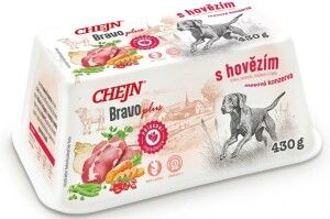 Chejn Bravo Plus vanička pro psy hovězí, 430 g