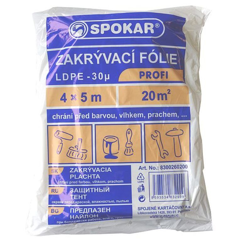 Zakrývací fólie 4x5m, LDPE 30my                          