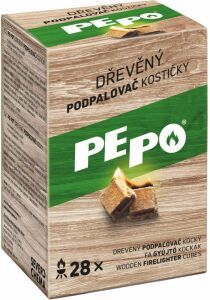 PODPALOVAČ PEPO DŘEVĚNÝ KOSTIČKY 28 KS PEFC