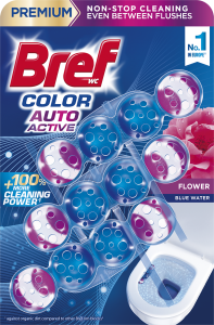 BREF KULIČKY WC 3x50G COLOR AUTO ACTIVE FLOWERS