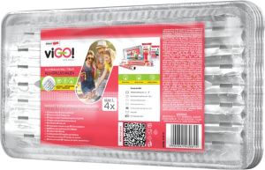 Quickpack viGO grilovací tácky, rozměry 23 × 34 cm, balení 4 kusy